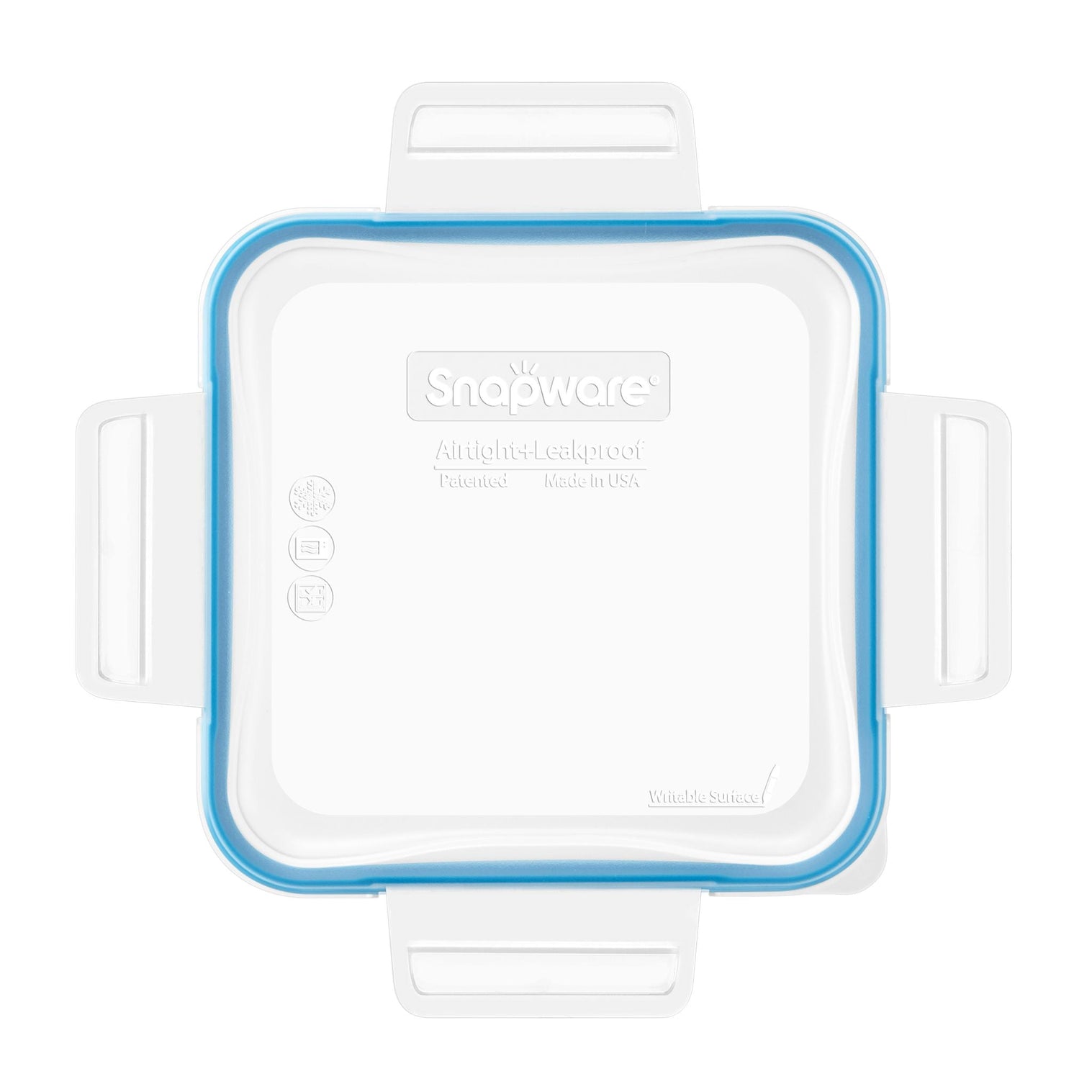 Total Solutions Square Medium Plastic Lid w/ Light Blue Seal