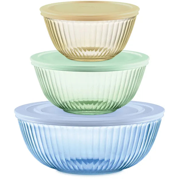 Pyrex Colors 6pc Mixing Bowls