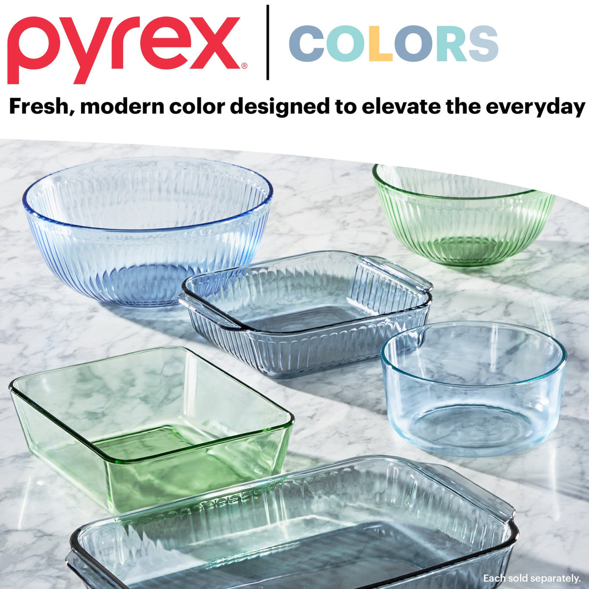 text Pyrex Colors fresh modern color designed to elevate the everyday