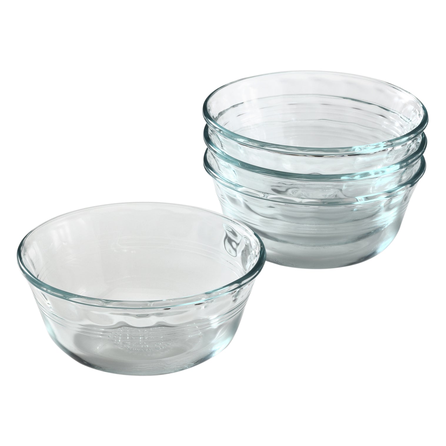 4  Custard cups on a white background